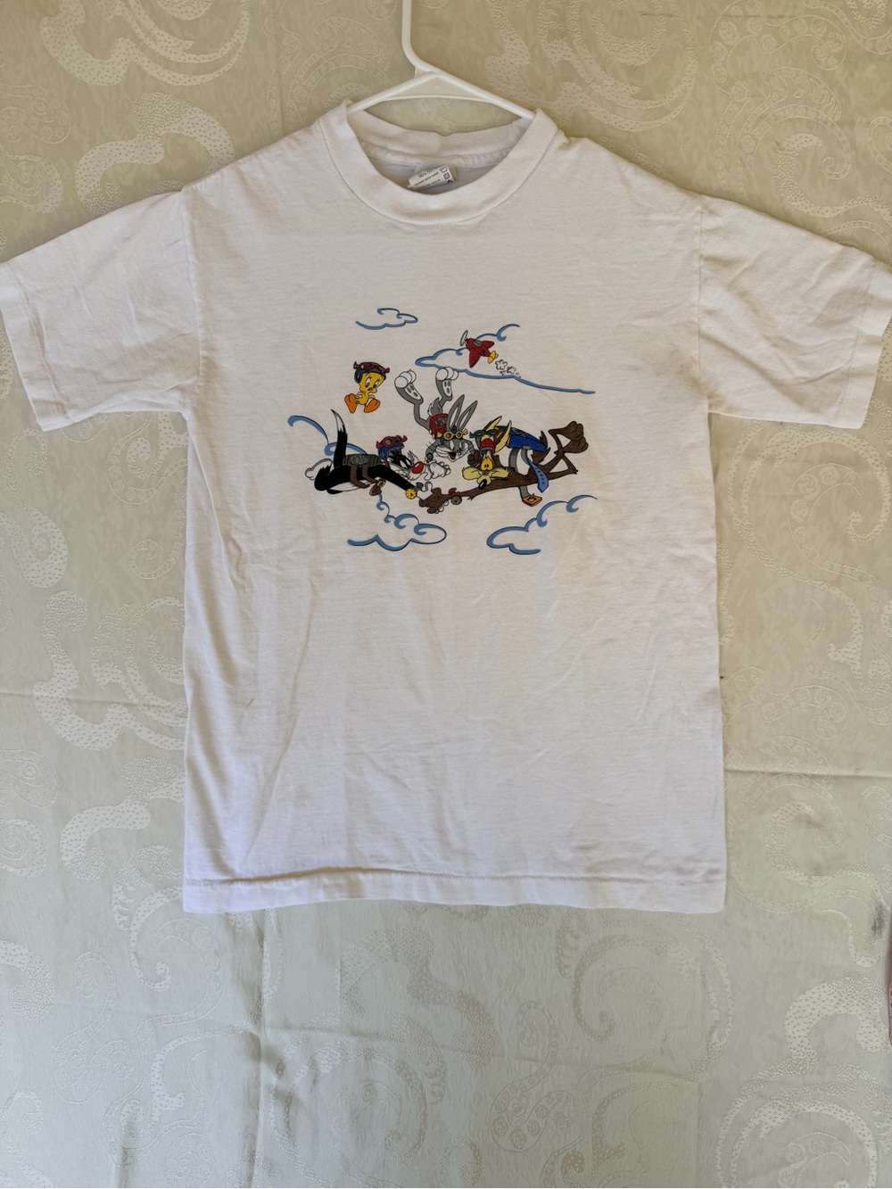 ACME White Kids Short Sleeve Tee with Colorful Cartoon Crew